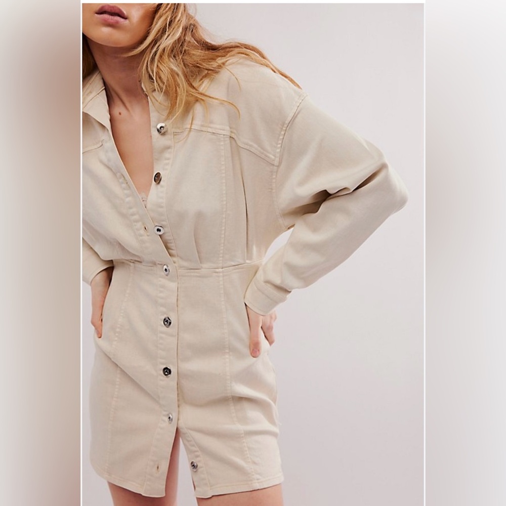 NWOT Free People Amber Mini Denim Dress Size 14